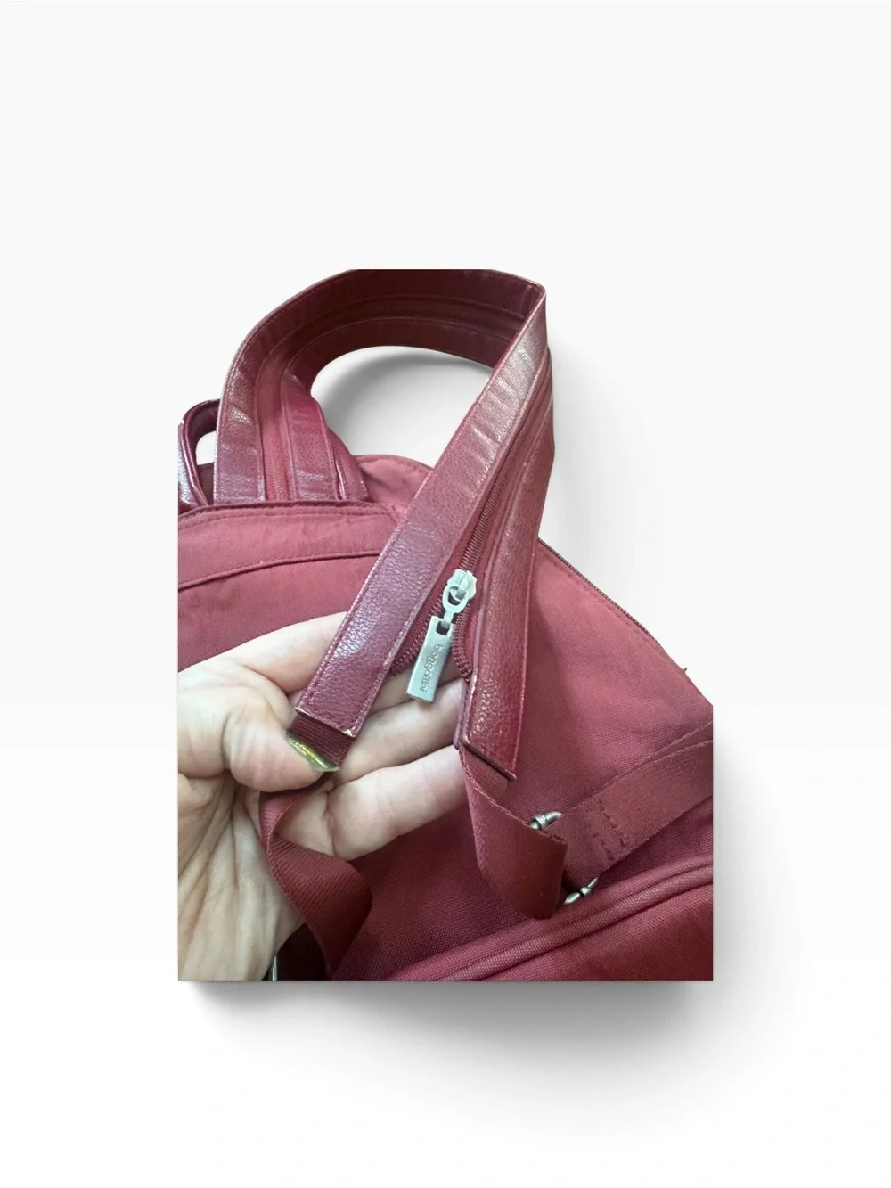 Baggallini Burgundy Red Triangle Purse Shoulder Bag Convertible Backpack
